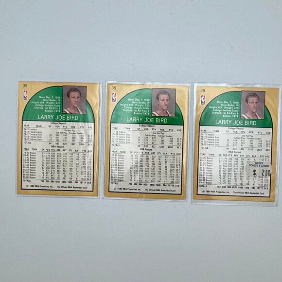 Larry Bird 1990 NBA Hoops #39 Boston Celtics Lot - Picture 2 of 5